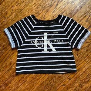 Calvin Klein striped terry crop top